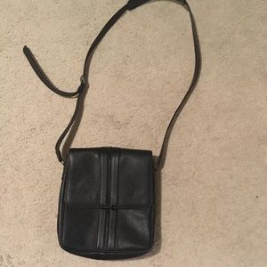 Tod’s Saffiano leather black flap crossbody bag W 10” X T 11”